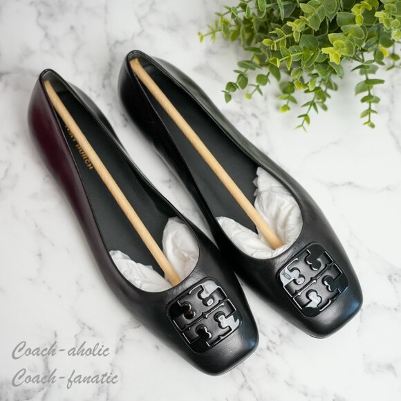 NIB Tory Burch Georgia Leather Ballet Flats in Black - Picture 6 of 10